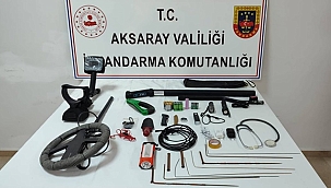 ORTAKÖY İLÇESİNDE KAZI YAPAN 2 DEFİNECİ SUÇÜSTÜ YAKALANDI