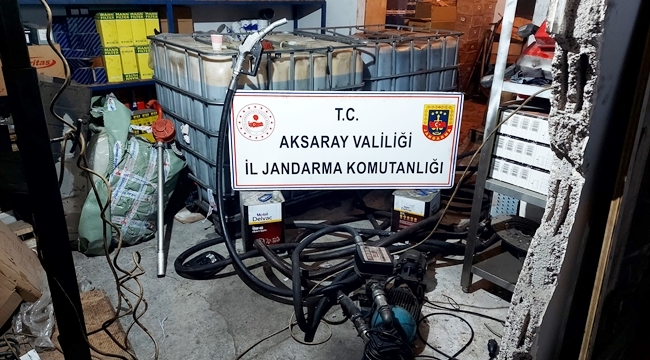 Aksaray Jandarmadan Kaçak Yakıt imalatı yapan şahsın iş yerine operasyon