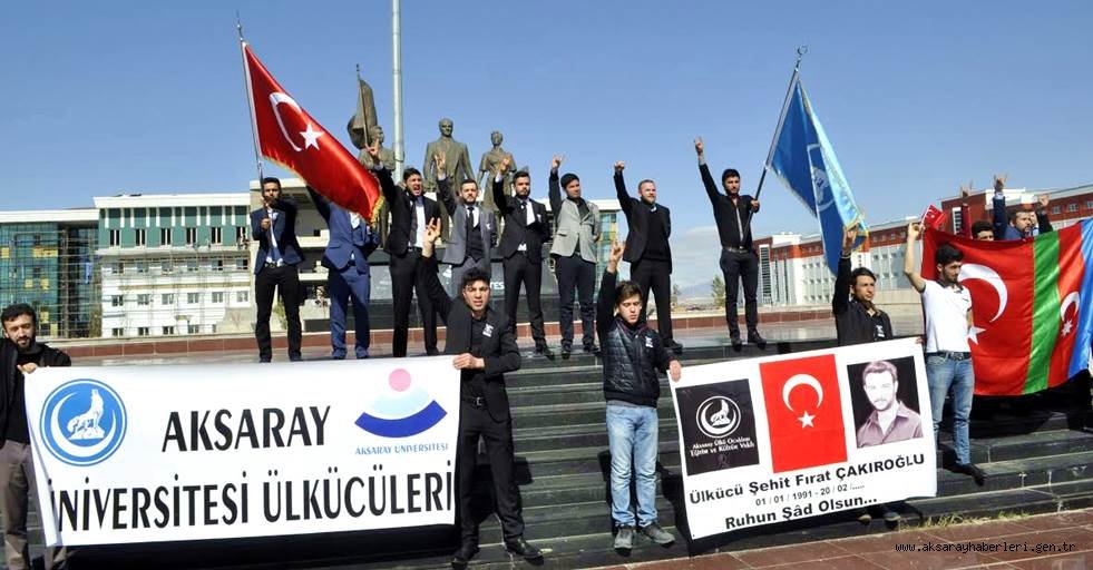 AKSARAY ÜLKÜ OCAKLARI ÜNİVERSİTELERDEKİ TERÖRE KARŞI YÜRÜYÜŞ